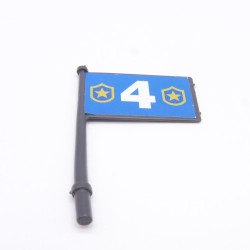 Playmobil 39003 Drapeau Gris et Bleu Police Chiffre 4