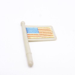Playmobil 39008 Petit Drapeau Gris Vintage avec Petit Sticker Nordiste usé