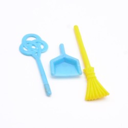 Playmobil 39102 Plumeau et Ramasse Poussières Bleus et Balai Jaune