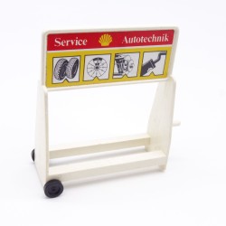Playmobil 39114 Présentoir Porte Pneus Blanc Station service 3437 un peu jauni