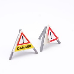 Playmobil 39133 Lot de 2 Triangles de Signalisation Stickers un peu usés
