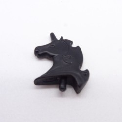 Playmobil 39179 Décoration Licorne Cheval Noir pour Casque de Chevalier