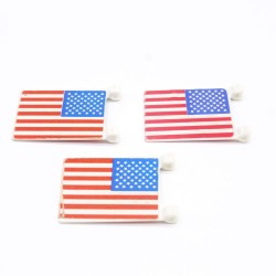 Playmobil 4166 Lot de 3 Drapeaux Nordistes Vintage Usés