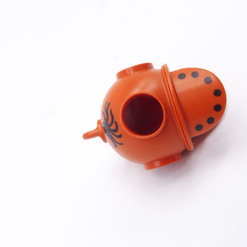 Playmobil 18066 Casque de Plongeur Scaphandre Orange Foncé Pieuvre