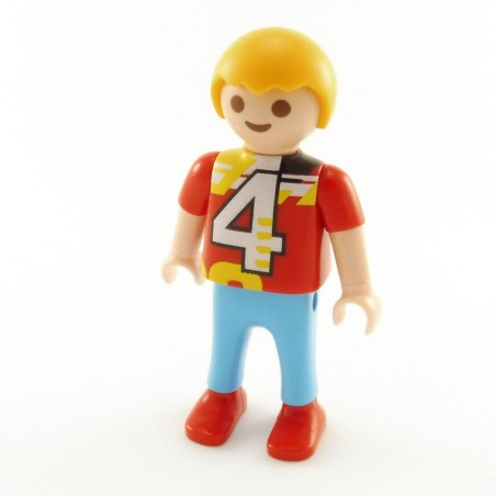 Playmobil 21944 Enfant Garçon Bleu et Rouge Numero 4 4349 4924 5635 5399