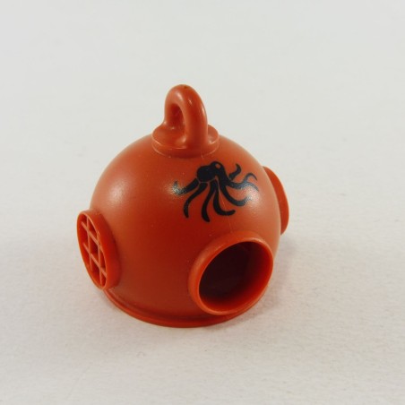 Playmobil 25881 Casque de Plongeur Scaphandre Orange Foncé Pieuvre
