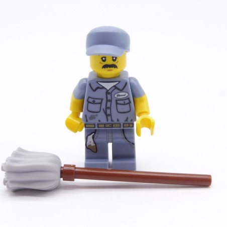 Lego LEG0667 COL15-9 Figurine Janitor Balayeur Serie 15