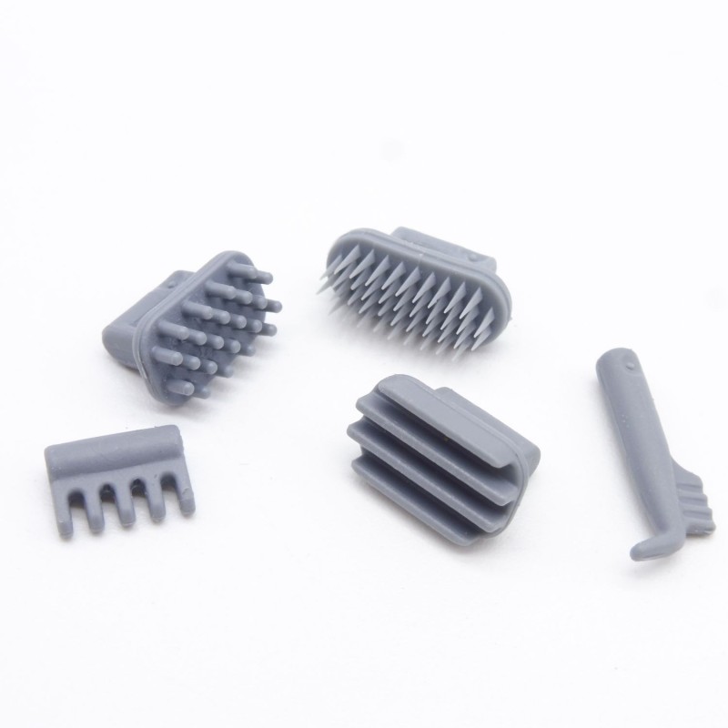 Playmobil 39515 Lot de 5 Brosses Grises pour Chevaux