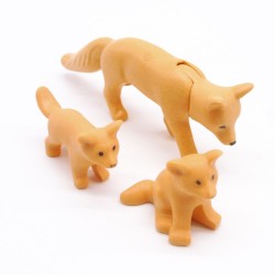 Playmobil 39563 Renard Orange Adulte et 2 Renardeaux
