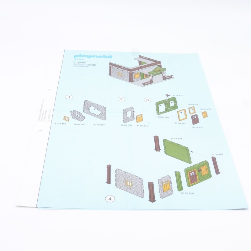 Playmobil 39654 Notice Originale 3786 état Correct Traces de Pliage