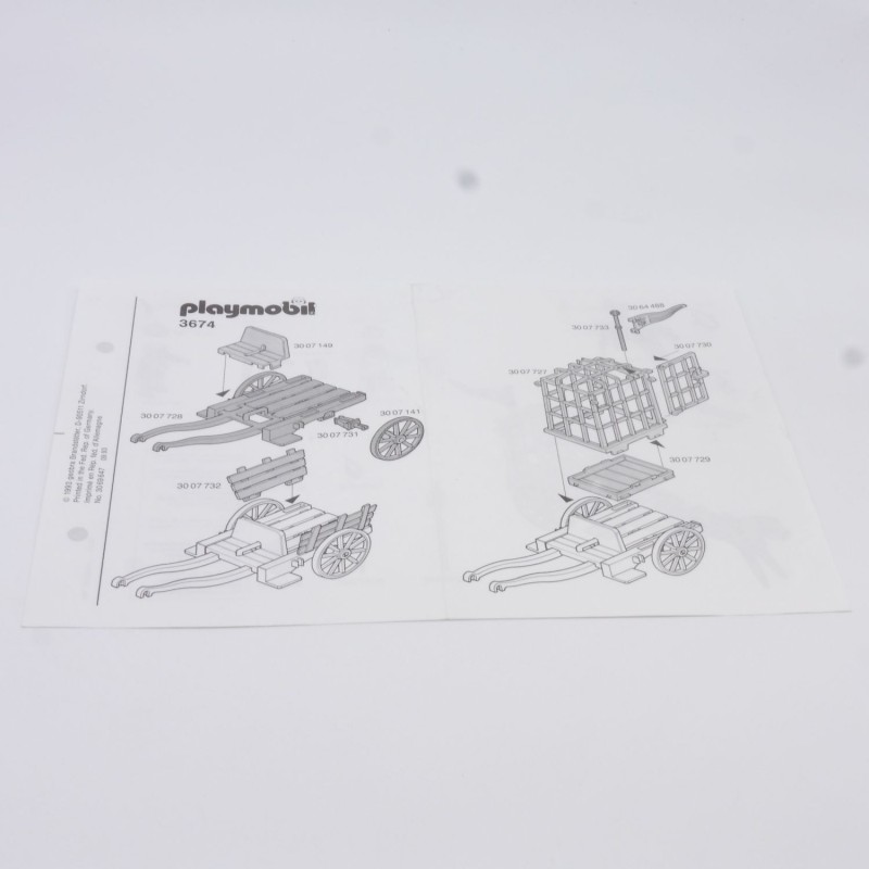 Playmobil 39670 Notice Originale 3674 Bon état