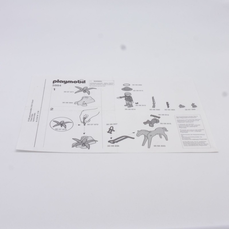 Playmobil 39685 Notice Originale 3884 état Correct