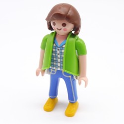 Playmobil 39720 Femme Moderne Blanc et Bleu Gilet Vert Chaussures jaunes