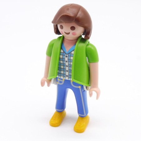Playmobil 39720 Femme Moderne Blanc et Bleu Gilet Vert Chaussures jaunes