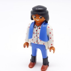Playmobil 39721 Femme Hispanique Cavalière Blanc et Bleu avec Gilet Bleu