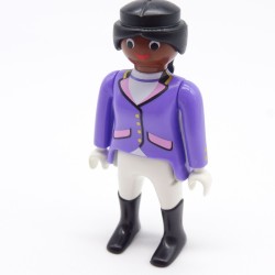Playmobil 39722 Femme Africaine Cavalière Blanc et Violet Bottes noires