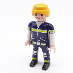Playmobil 39724 Femme Pompier Tenue Bleue et Jaune Fluo
