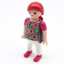Playmobil 39725 Femme Enceinte Blanc Gris Rose Fleurs