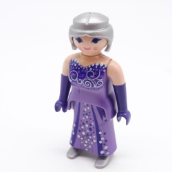 Playmobil 39728 Femme Robe Violette Gants Violets Chaussures Gris Argent