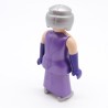 Playmobil 39728 Femme Robe Violette Gants Violets Chaussures Gris Argent