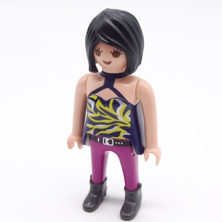 Playmobil 39729 Femme Rose Bleu Jaune Bottines Grises Rock Star