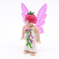 Playmobil 39731 Femme Fée Robe Blanche Rubans Vert et Rose Ailes Roses 5279 5995