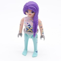 Playmobil 39734 Femme Fée Bleue Cheveux Violets Gants Argents 70299