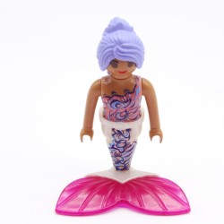 Playmobil 39741 Femme Sirène Blanc Rose Violet Queue Rose