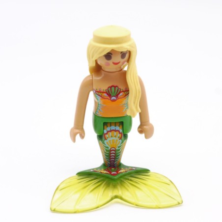 Playmobil 39742 Femme Sirène Vert Orange Queue Jaune