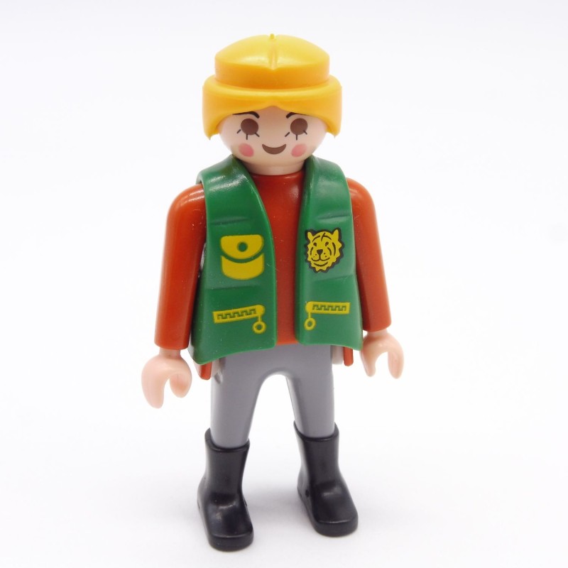 Playmobil 39779 Femme Gris et Orange Gilet Vert Zoo