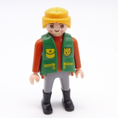 Playmobil 39779 Femme Gris et Orange Gilet Vert Zoo