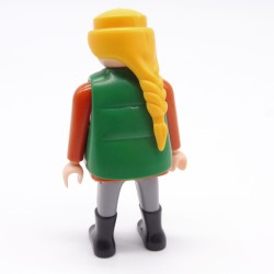 Playmobil 39779 Femme Gris et Orange Gilet Vert Zoo