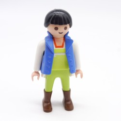 Playmobil 39781 Femme Vert Blanc Bottes Marron Gilet Bleu