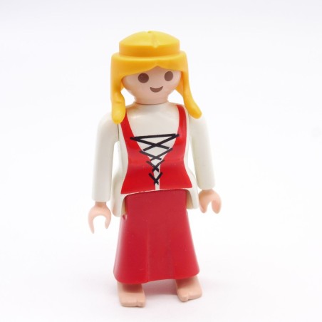 Playmobil 39790 Femme Robe Rouge et Blanche Pieds Nus