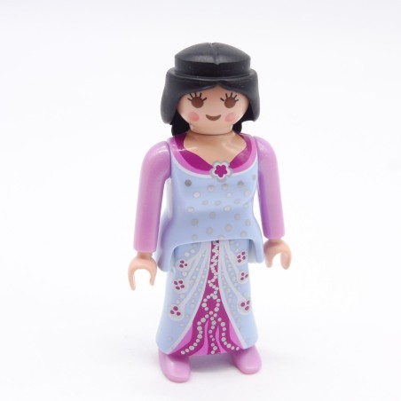 Playmobil 39807 Femme Robe Bleue rose et Argent Chaussures Roses