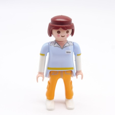 Playmobil 39808 Femme Moderne Pantalon Orange Haut Bleu et Blanc Infirmière 70193