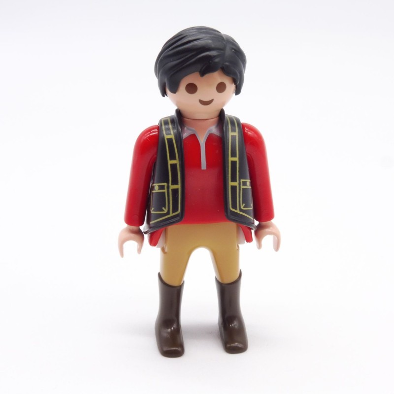 Playmobil 39812 Femme Moderne Rouge Marron Gilet Noir Bottes Marrons