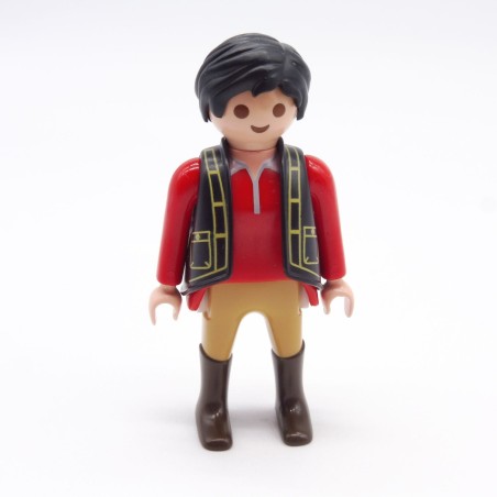 Playmobil 39812 Femme Moderne Rouge Marron Gilet Noir Bottes Marrons
