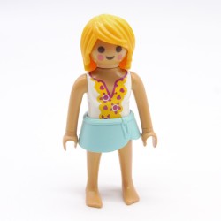 Playmobil 39819 Femme Blanc Jaune Mini Jupe Bleue Corps Fin 6159