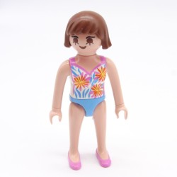 Playmobil 39823 Femme Sous Vêtements Bleus Rose Fleurs Chaussures Roses Corps Fin 9079