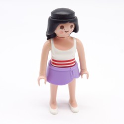 Playmobil 39830 Femme Blanc et Rouge Mini Jupe Violette Corps Fin