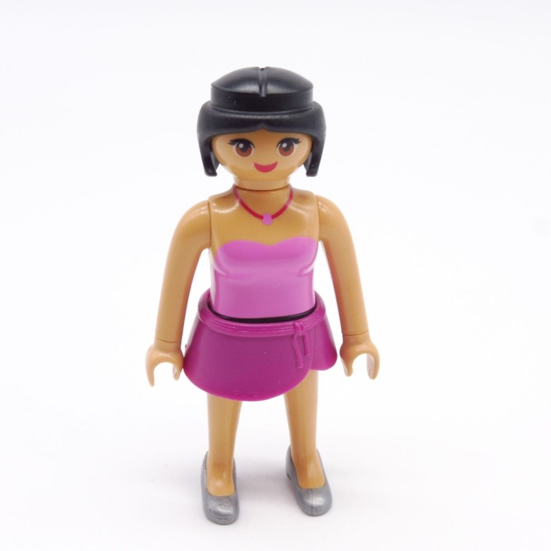 Playmobil 39831 Femme Rose et Noir Mini Jupe Violette Corps Fin