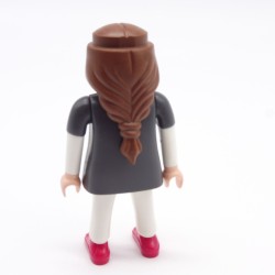 Playmobil 39835 Femme Asiatique Gris Rose Blanc Fleurs