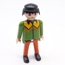 Playmobil 39860 Homme Cowboy Vert et Orange Franges Jaunes