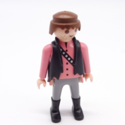 Playmobil 39861 Homme Cowboy Rose Jambes Sudiste Gilet Noir