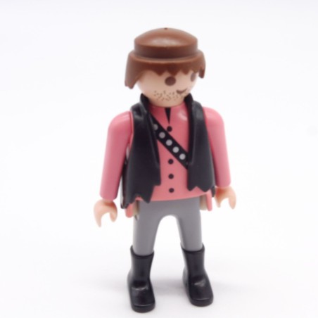 Playmobil 39861 Homme Cowboy Rose Jambes Sudiste Gilet Noir