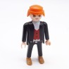 Playmobil 39863 Homme Cowboy Pantalon Noir Haut Noir Blanc et Rouge Visage un peu sale