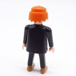 Playmobil 39863 Homme Cowboy Pantalon Noir Haut Noir Blanc et Rouge Visage un peu sale