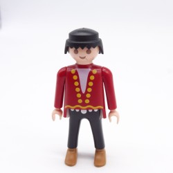 Playmobil 39866 Homme Cowboy Rouge Noir Ronds Oranges Visage un peu sale