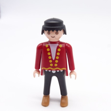 Playmobil 39866 Homme Cowboy Rouge Noir Ronds Oranges Visage un peu sale